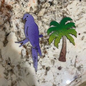 Purple Parrot and Green Palm Tree Magents